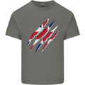 Gym The Union Jack Flag Claw Effect UK Mens Cotton T-Shirt Tee Top Charcoal