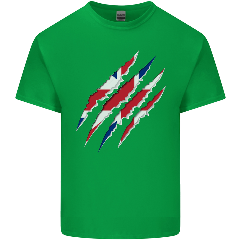Gym The Union Jack Flag Claw Effect UK Mens Cotton T-Shirt Tee Top Irish Green