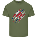 Gym The Union Jack Flag Claw Effect UK Mens Cotton T-Shirt Tee Top Military Green