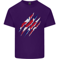 Gym The Union Jack Flag Claw Effect UK Mens Cotton T-Shirt Tee Top Purple