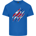 Gym The Union Jack Flag Claw Effect UK Mens Cotton T-Shirt Tee Top Royal Blue