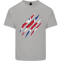 Gym The Union Jack Flag Claw Effect UK Mens Cotton T-Shirt Tee Top Sports Grey