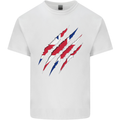 Gym The Union Jack Flag Claw Effect UK Mens Cotton T-Shirt Tee Top White