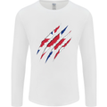 Gym The Union Jack Flag Claw Effect UK Mens Long Sleeve T-Shirt White