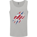Gym The Union Jack Flag Claw Effect UK Mens Vest Tank Top Sports Grey