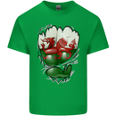 Gym The Welsh Flag Ripped Muscles Wales Kids T-Shirt Childrens Irish Green