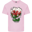 Gym The Welsh Flag Ripped Muscles Wales Kids T-Shirt Childrens Light Pink
