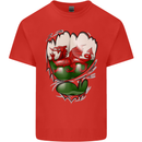 Gym The Welsh Flag Ripped Muscles Wales Kids T-Shirt Childrens Red