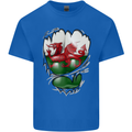 Gym The Welsh Flag Ripped Muscles Wales Kids T-Shirt Childrens Royal Blue