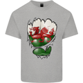 Gym The Welsh Flag Ripped Muscles Wales Kids T-Shirt Childrens Sports Grey