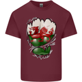 Gym The Welsh Flag Ripped Muscles Wales Mens Cotton T-Shirt Tee Top Maroon