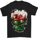 Gym The Welsh Flag Ripped Muscles Wales Mens T-Shirt Cotton Gildan Black