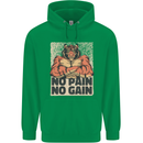 Gym Tiger No Pain No Gain Training Top Childrens Kids Hoodie Irish Green