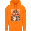 Gym Tiger No Pain No Gain Training Top Childrens Kids Hoodie Orange
