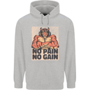 Gym Tiger No Pain No Gain Training Top Childrens Kids Hoodie Sports Grey