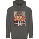 Gym Tiger No Pain No Gain Training Top Childrens Kids Hoodie Storm Grey
