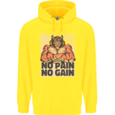 Gym Tiger No Pain No Gain Training Top Childrens Kids Hoodie Yellow