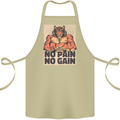 Gym Tiger No Pain No Gain Training Top Cotton Apron 100% Organic Khaki