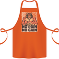 Gym Tiger No Pain No Gain Training Top Cotton Apron 100% Organic Orange