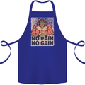 Gym Tiger No Pain No Gain Training Top Cotton Apron 100% Organic Royal Blue