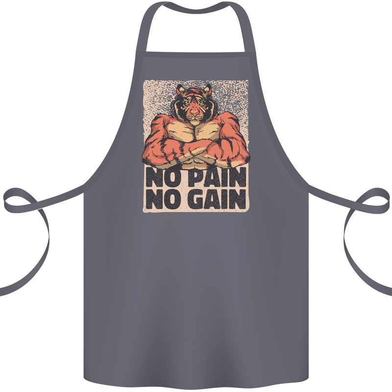 Gym Tiger No Pain No Gain Training Top Cotton Apron 100% Organic Steel