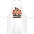 Gym Tiger No Pain No Gain Training Top Cotton Apron 100% Organic White