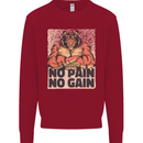 Gym Tiger No Pain No Gain Training Top Kids Sweatshirt Jumper Red