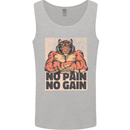 Gym Tiger No Pain No Gain Training Top Mens Vest Tank Top Sports Grey