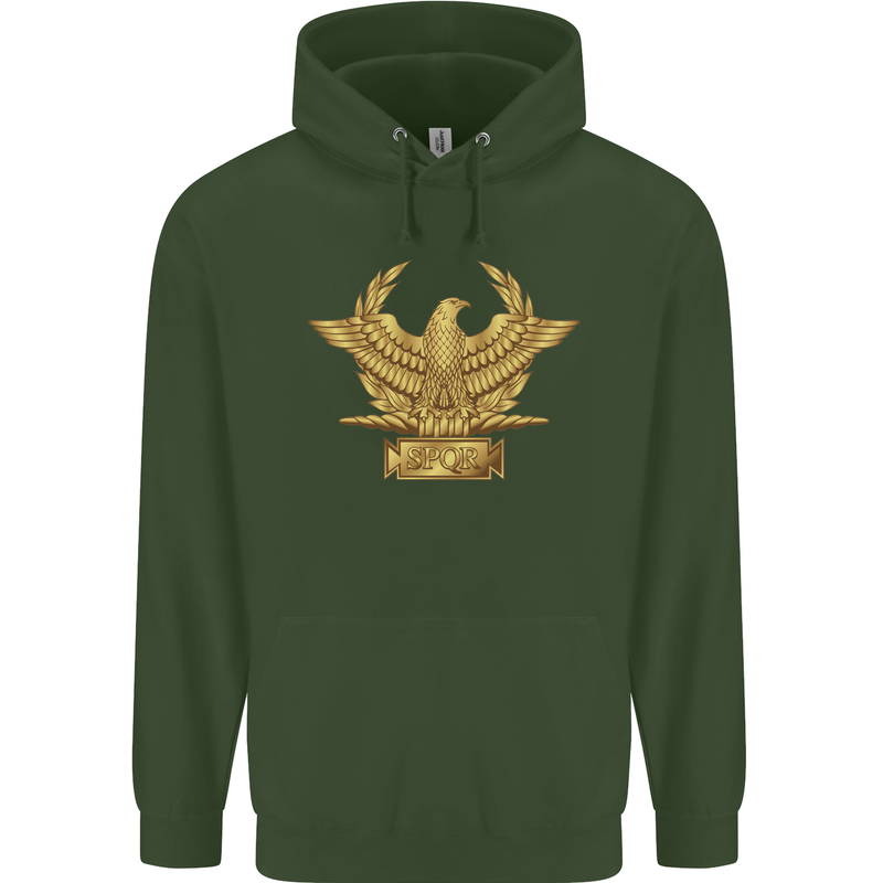 Gym Training Top Bodybuilding SPQR Childrens Kids Hoodie Forest Green
