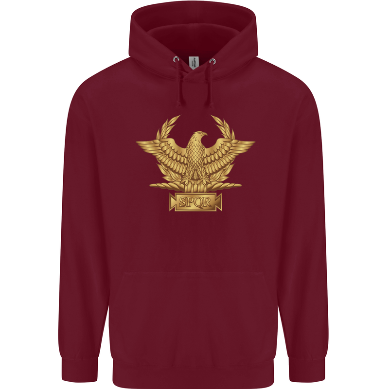 Gym Training Top Bodybuilding SPQR Childrens Kids Hoodie Maroon