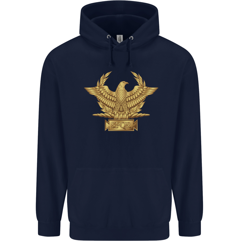 Gym Training Top Bodybuilding SPQR Childrens Kids Hoodie Navy Blue
