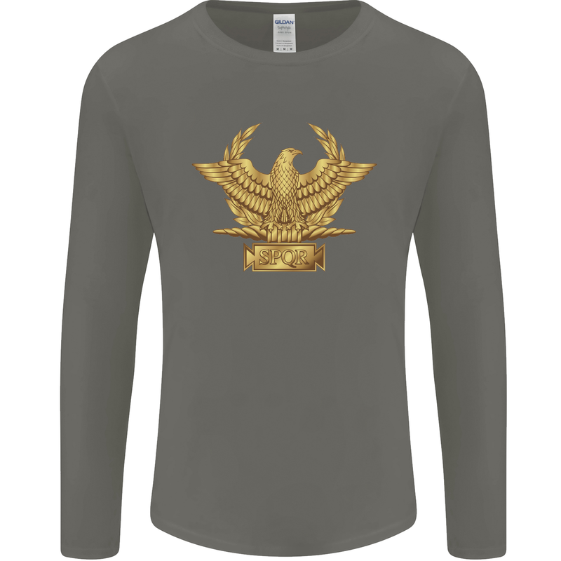 Gym Training Top Bodybuilding SPQR Mens Long Sleeve T-Shirt Charcoal