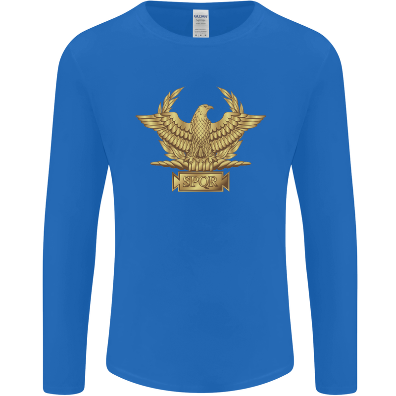 Gym Training Top Bodybuilding SPQR Mens Long Sleeve T-Shirt Royal Blue