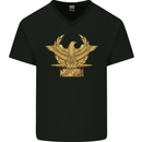 Gym Training Top Bodybuilding SPQR Mens V-Neck Cotton T-Shirt Black