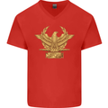 Gym Training Top Bodybuilding SPQR Mens V-Neck Cotton T-Shirt Red