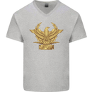 Gym Training Top Bodybuilding SPQR Mens V-Neck Cotton T-Shirt Sports Grey