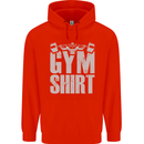Gym Training Top Bodybuilding Weightlifting Childrens Kids Hoodie Bright Red