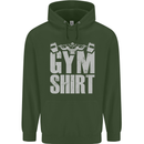Gym Training Top Bodybuilding Weightlifting Childrens Kids Hoodie Forest Green