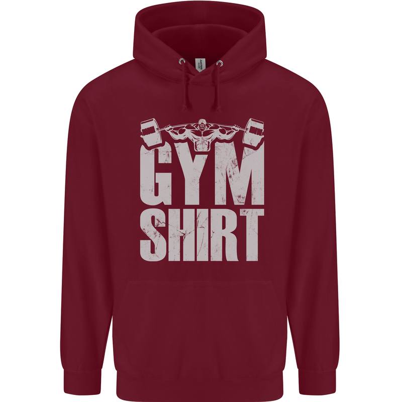 Gym Training Top Bodybuilding Weightlifting Childrens Kids Hoodie Maroon