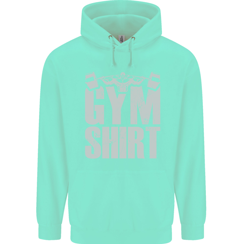 Gym Training Top Bodybuilding Weightlifting Childrens Kids Hoodie Peppermint