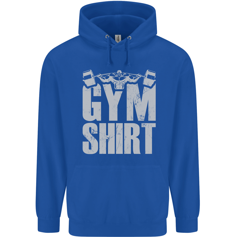 Gym Training Top Bodybuilding Weightlifting Childrens Kids Hoodie Royal Blue
