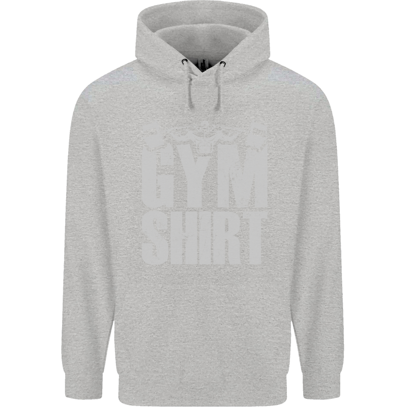 Gym Training Top Bodybuilding Weightlifting Childrens Kids Hoodie Sports Grey