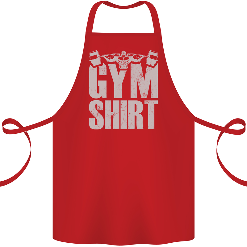 Gym Training Top Bodybuilding Weightlifting Cotton Apron 100% Organic Red