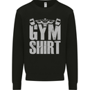 Gym Training Top Bodybuilding Weightlifting Kids Sweatshirt Jumper Black