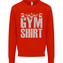 Gym Training Top Bodybuilding Weightlifting Kids Sweatshirt Jumper Bright Red