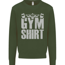 Gym Training Top Bodybuilding Weightlifting Kids Sweatshirt Jumper Forest Green