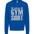 Gym Training Top Bodybuilding Weightlifting Kids Sweatshirt Jumper Royal Blue