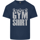 Gym Training Top Bodybuilding Weightlifting Kids T-Shirt Childrens Navy Blue