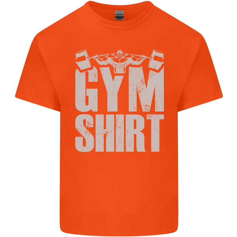 Gym Training Top Bodybuilding Weightlifting Kids T-Shirt Childrens Orange