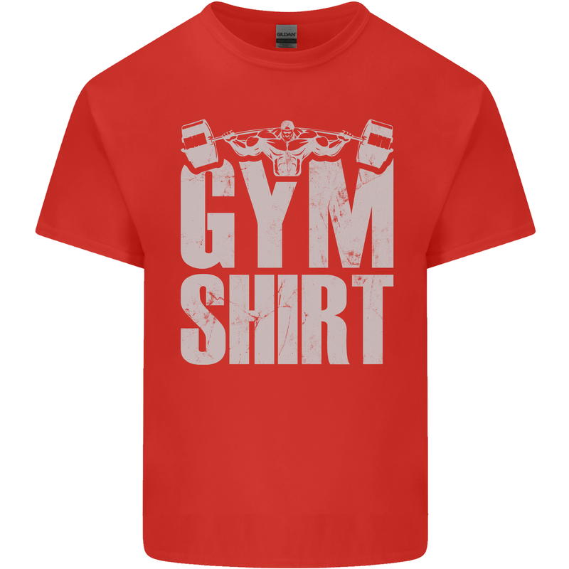 Gym Training Top Bodybuilding Weightlifting Kids T-Shirt Childrens Red